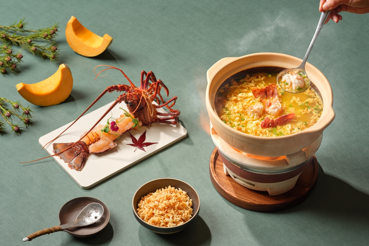 Second_Course_-_Poached_Rice_with_Western_Austrlian_Lobster_and_Fresh_Pumpkin_Puree_in_Shabu_Shabu_1200x800px image Parent